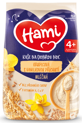 Hami Mléčná  krupicová kaše na dobrou noc s Vanilkovou příchutí