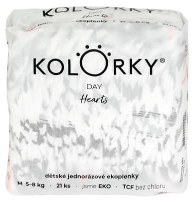 Kolorky Day Jednorázové eko plenky srdce M (5-8 kg)