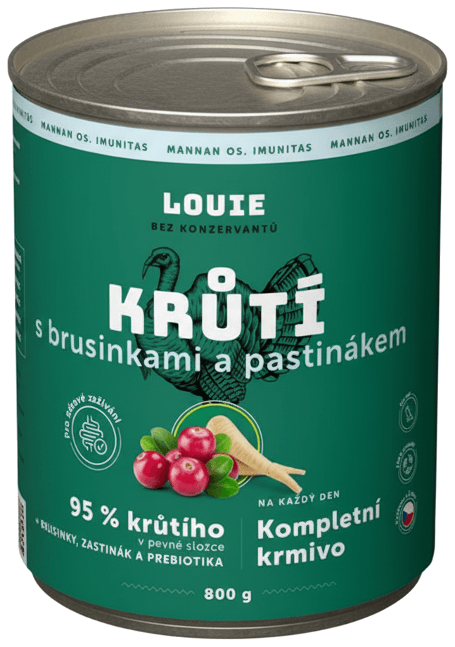 Louie Kompletní krmivo krůtí s brusinkami, pastiňákem a prebiotiky pro psy