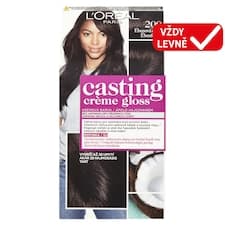 L'Oréal Paris Casting Creme Gloss semipermanentní barva na vlasy 200 ebenová černá, 48 +72 +60 ml