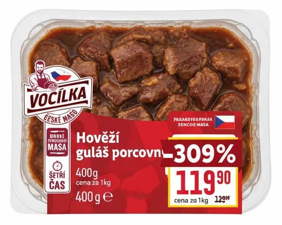 Hovězí guláš porcovaný