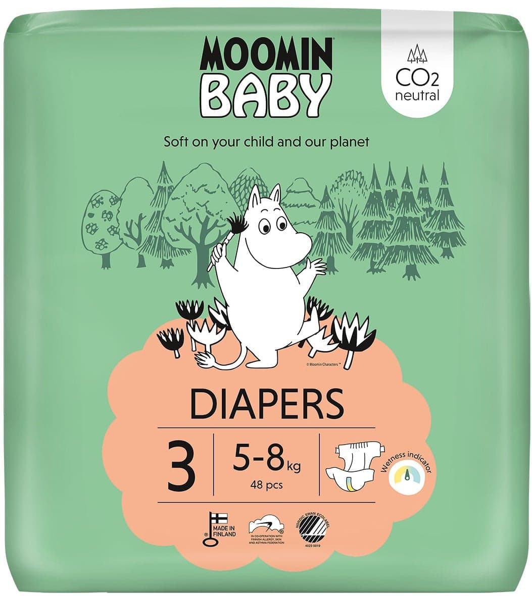Moomin Baby EKO Jednorázové plenky midi 3 (5–8 kg)