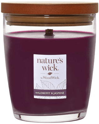 Wood Wick Wildberry & Jasmine Vonná svíčka ve skle střední