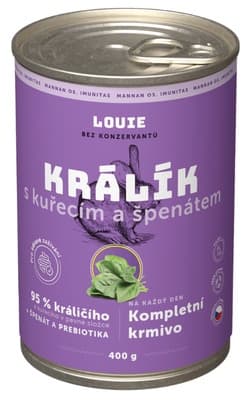 Louie Konzerva pro psy - Králík s kuřecím a špenátem