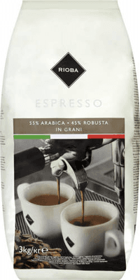 Rioba XXL Silver 55% Arabica zrnková káva