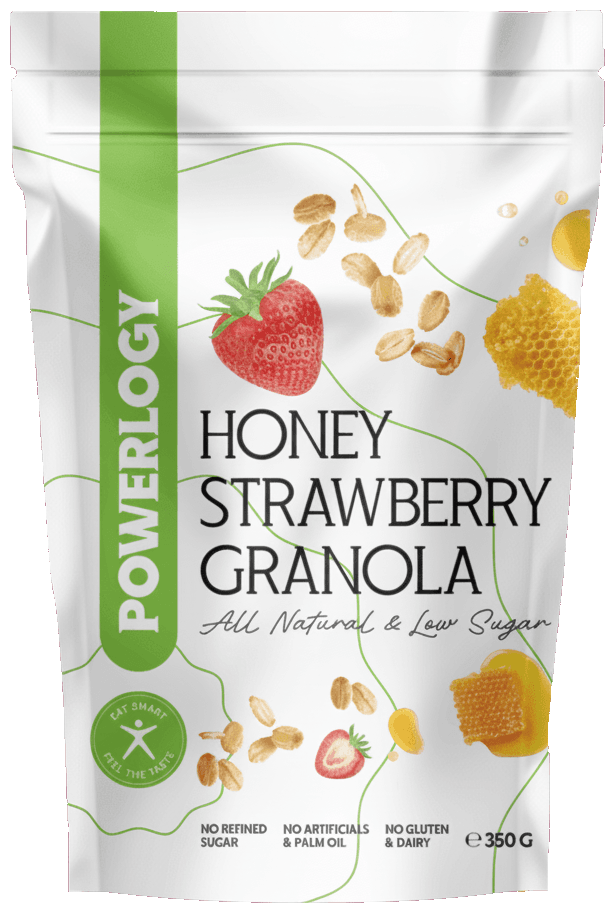 Powerlogy Granola med a jahody