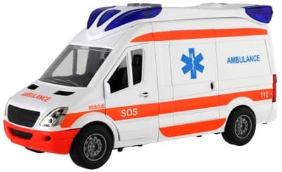 Teddies Auto ambulance 26cm s lehátkem na setrvačník