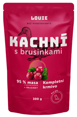 Louie Kapsička kachní s brusinkami, vitamíny a minerály pro psy