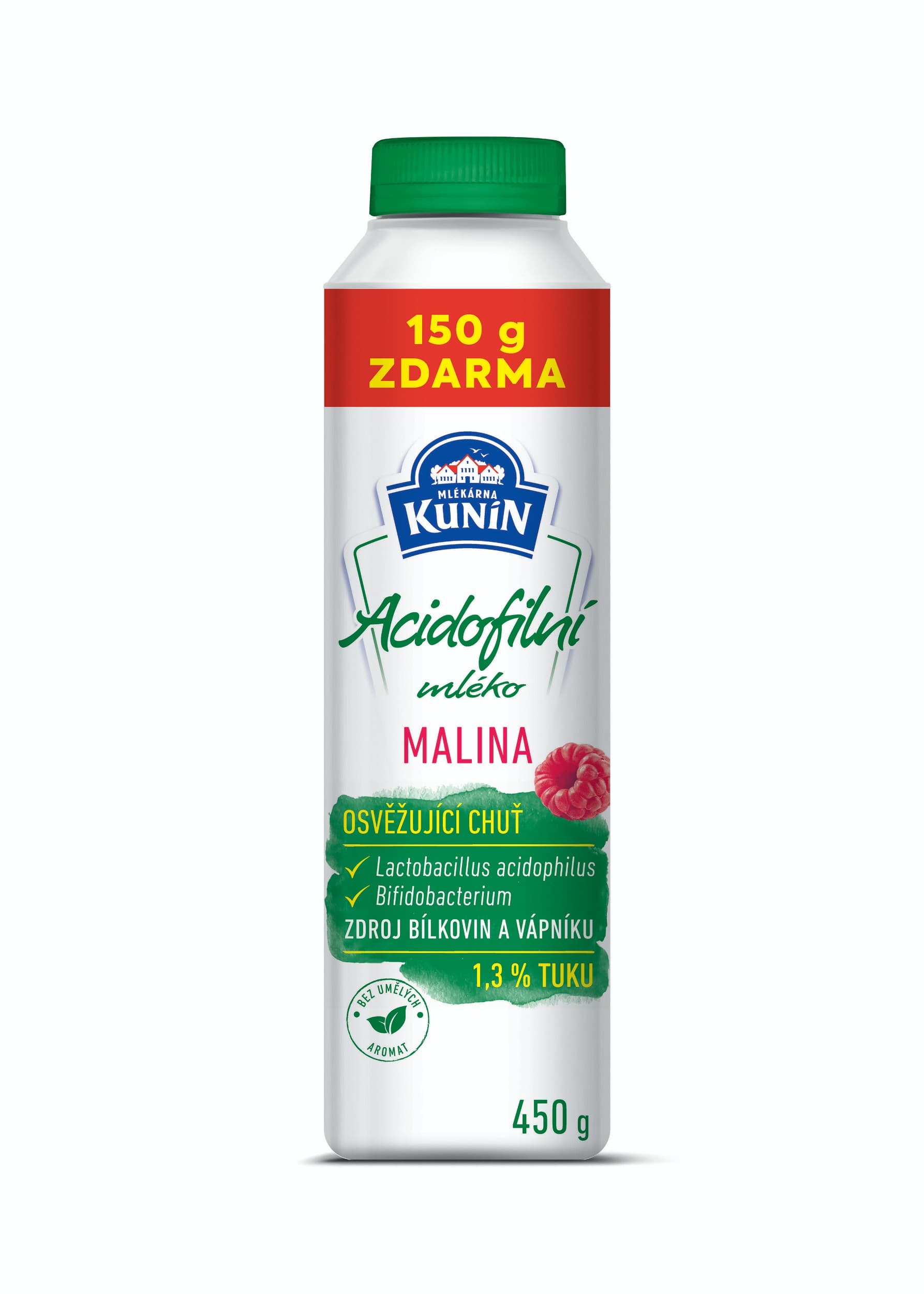 Kunín Acidofilní mléko malina 450 g