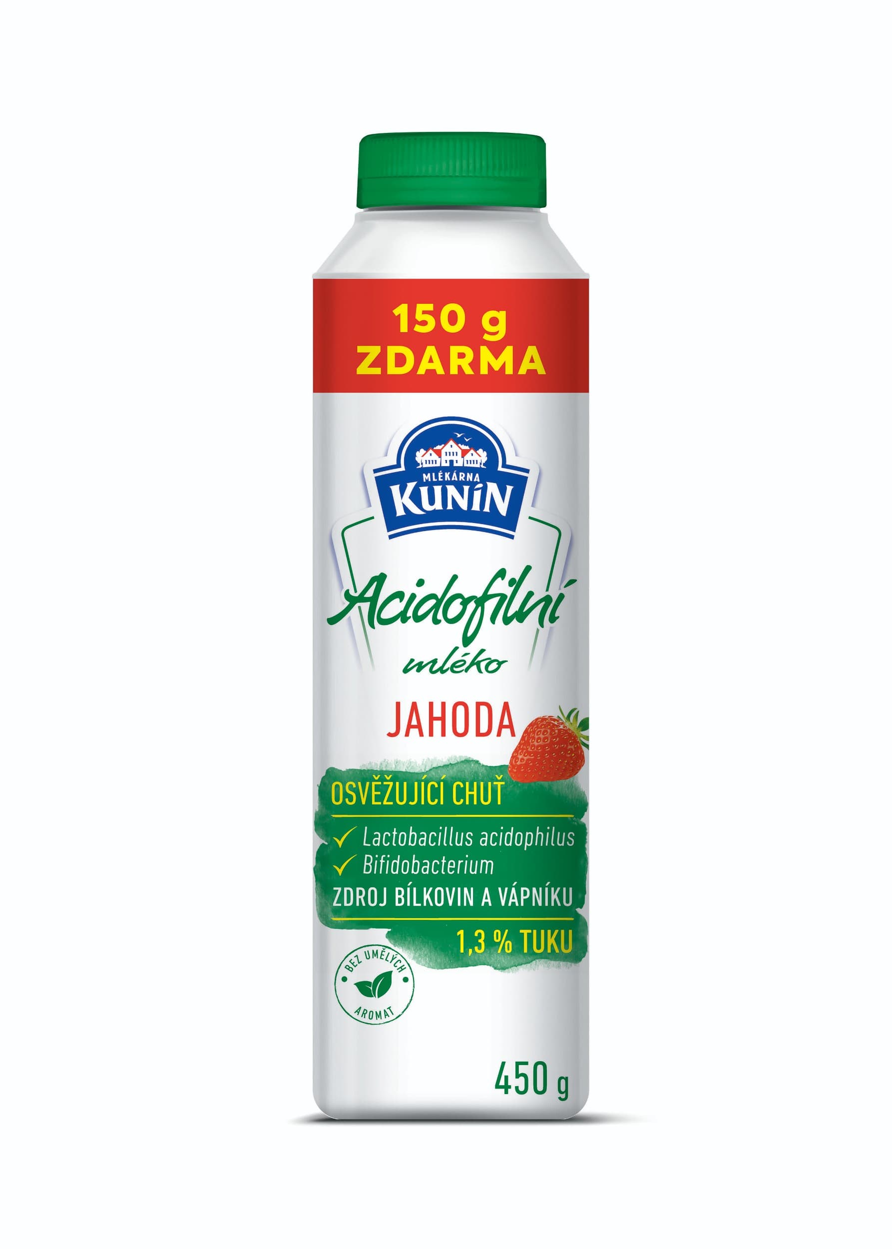 Kunín Acidofilní mléko jahoda 450 g