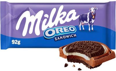 Milka čokoláda Oreo Sandwich mléčná čokoláda a sušenky