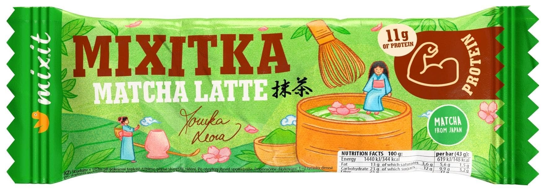 Mixit Prebiotická Mixitka Moniky Leové bez lepku – Matcha latte s proteinem
