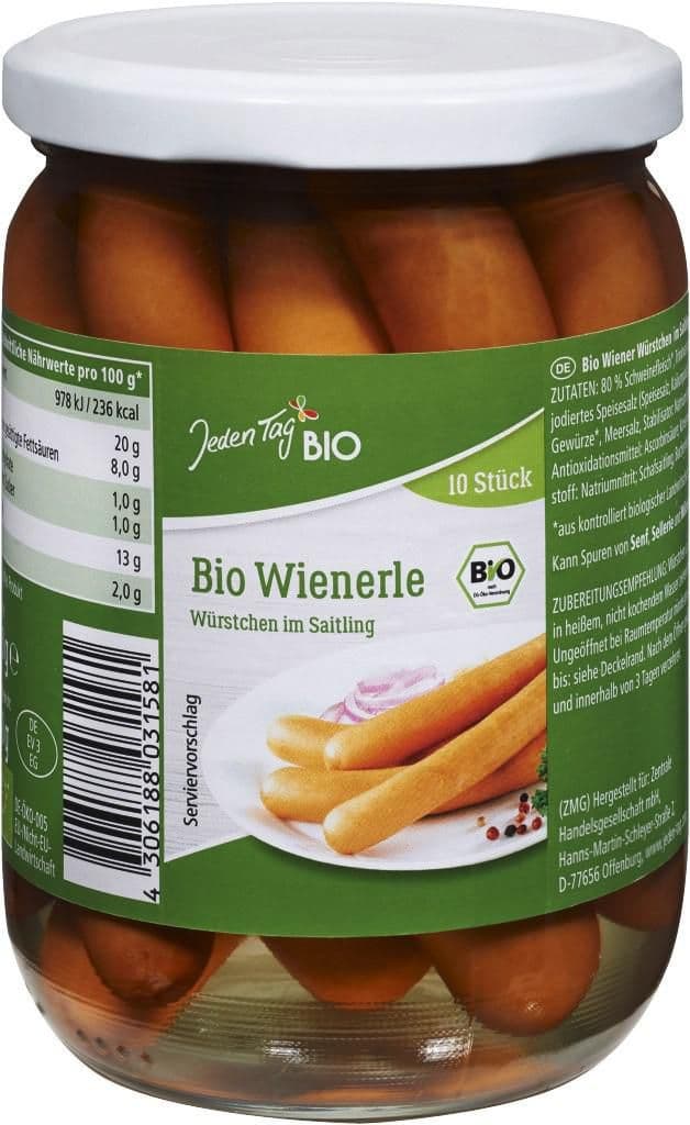 Jeden Tag Bio Párky vídeňské 520g