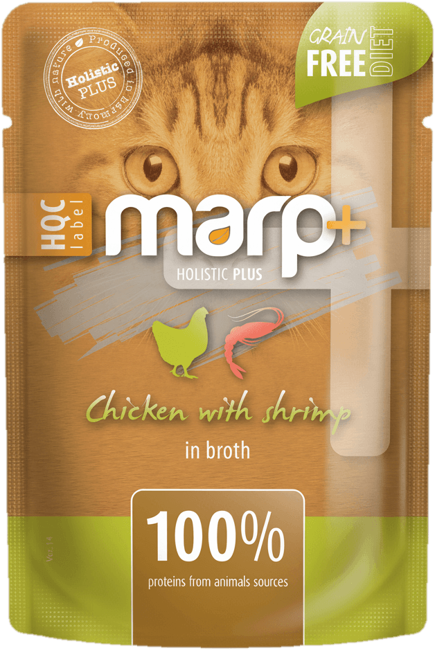 Marp Holistic Plus kapsička pro kočky – kuře s krevetami ve vývaru