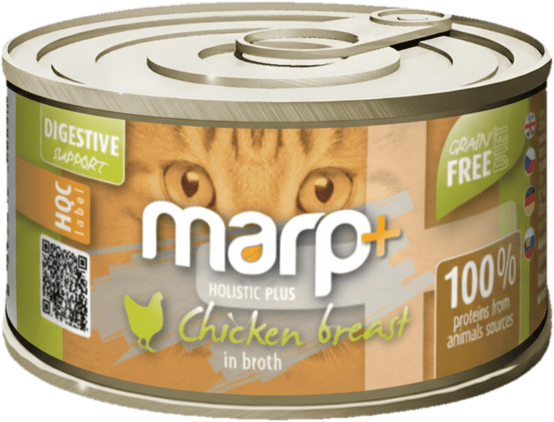 Marp Holistic Plus konzerva pro kočky – kuřecí prsa ve vývaru