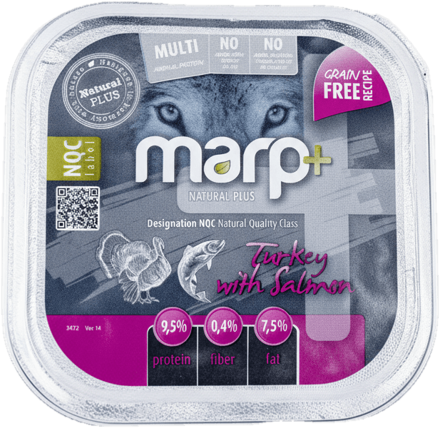 Marp Natural Plus vanička pro psy krůtí s lososem