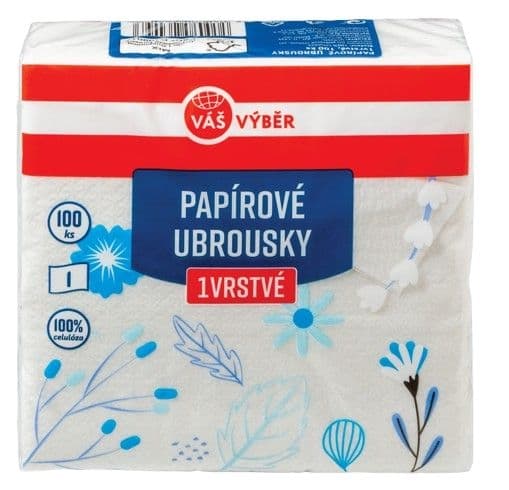 Váš Výběr Ubrousky bílé, 100 ks