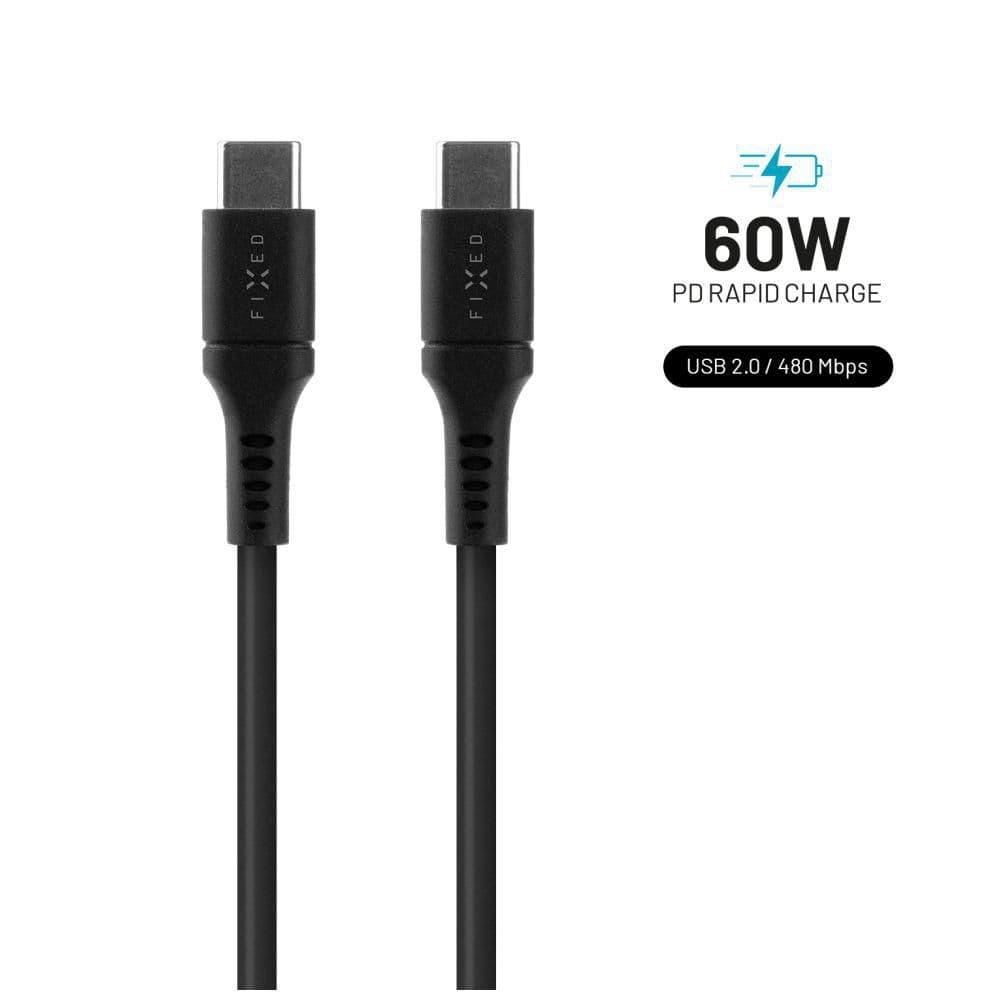 FIXED KABEL S USB-C C 1.2M 60W ČERNÝ