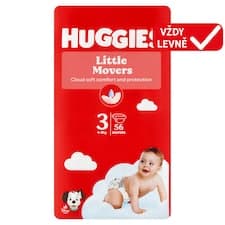 Huggies Little Movers plenky velikost 3 pro děti 4-9kg 56 ks