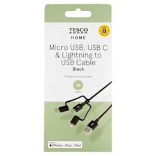 Home Kabel Micro USB, USB-C, Lighting/USB 1 m