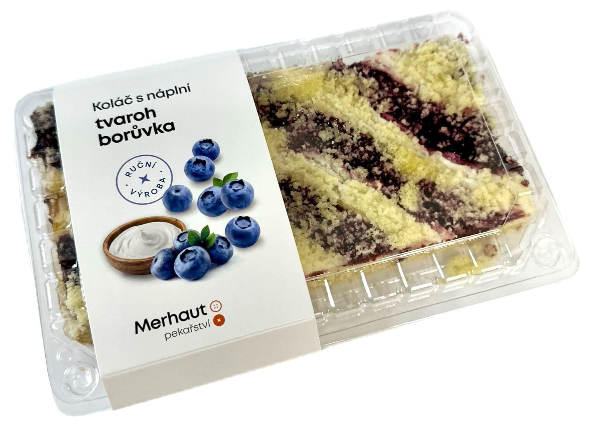 Merhautovo pekařství Koláč krájený tvaroh a borůvka
