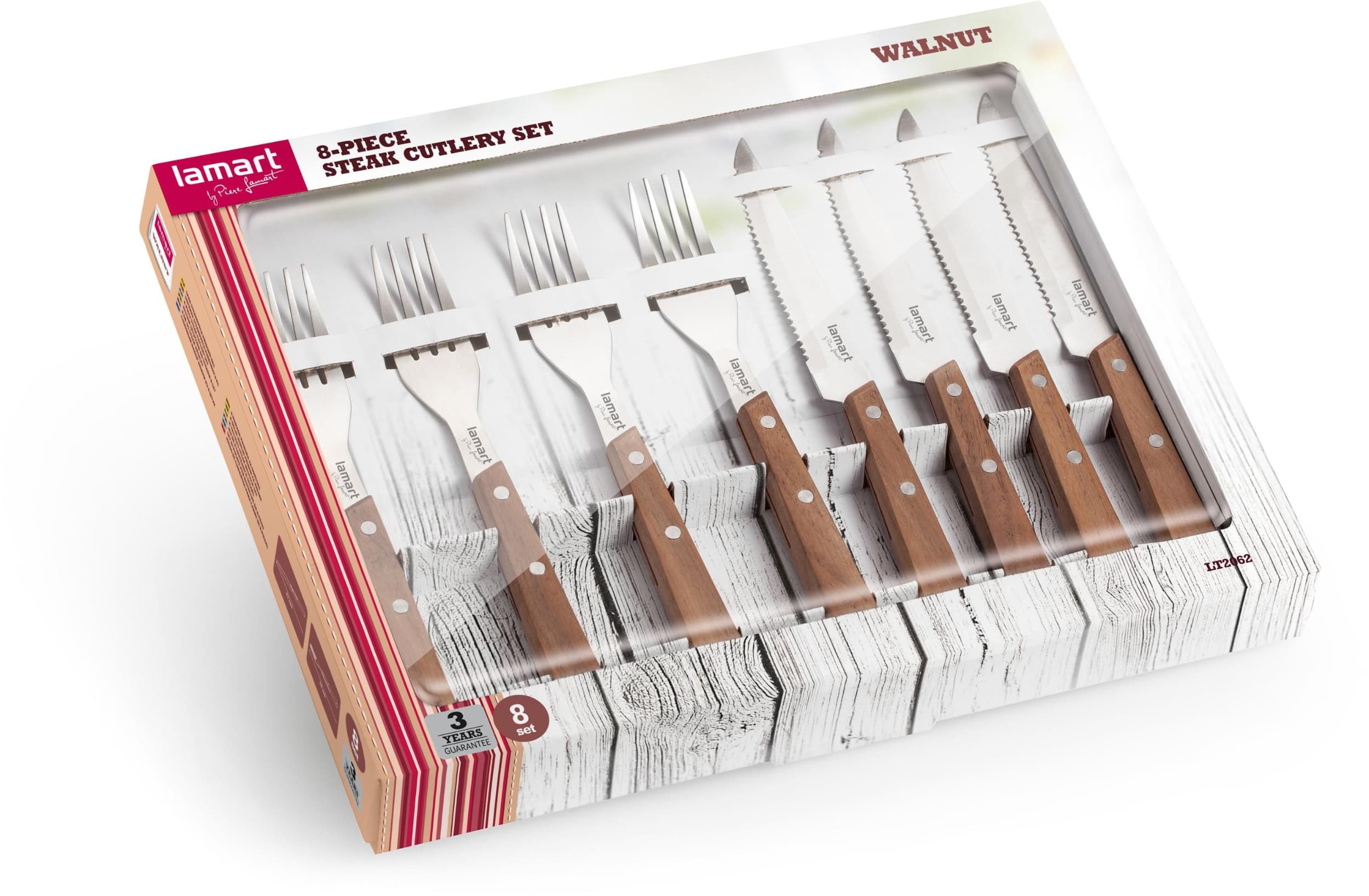 Lamart Steakový příbor LT2062 8ks walnut