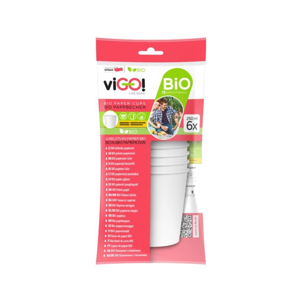 Vigo BIO Kelímek papírový bílý 250ml 6ks