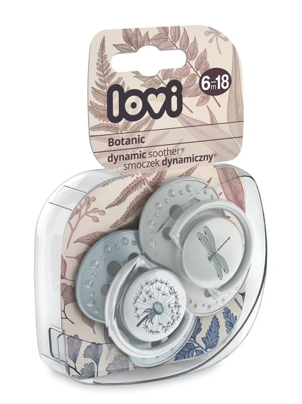 LOVI Dudlík silikonový dynamický BOTANIC 6-18m 2ks kluk