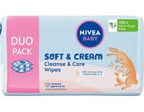 NIVEA Baby Soft & Cream Ubrousky čistící duo 2 x 57 ks