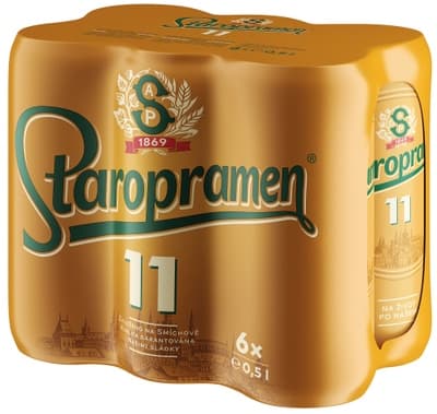 Staropramen 11, světlý ležák, plech multipack 6x0,5l