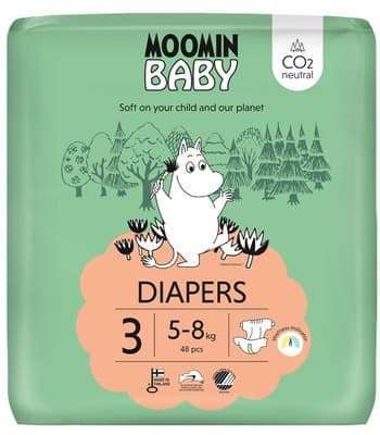 Moomin baby Midi eko pleny, vel. 3 (5–8 kg)
