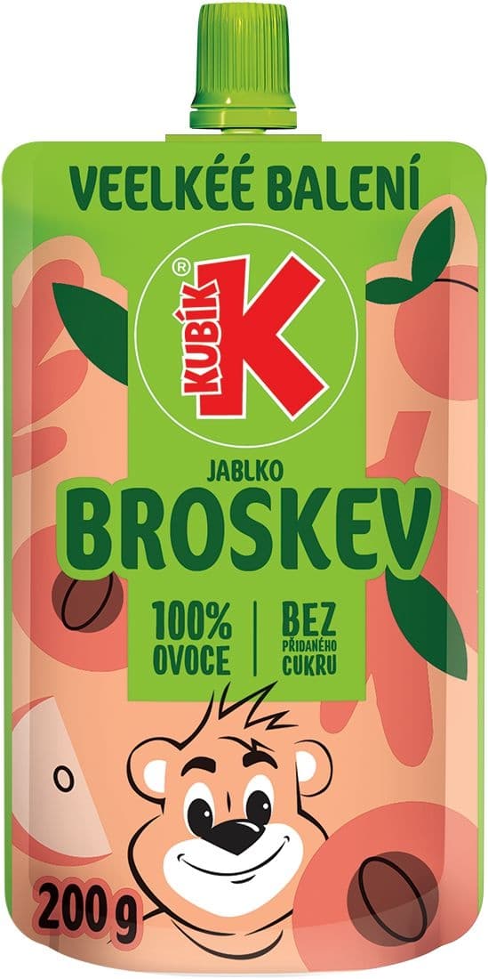 Kubík Kapsička 100% jablko, broskev 200 g