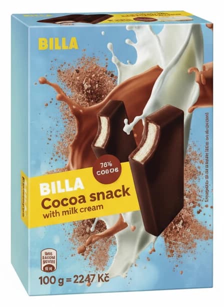 BILLA Cocoa snack with milk cream