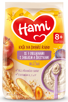 Hami Mléčná kaše se 7 obilninami, Jablkem a švestkami
