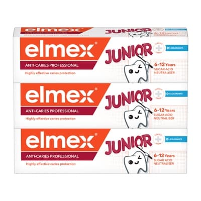 Elmex Anti-Caries Professional Junior zubní pasta pro děti ve věku 6-12 let (3x 75 ml)
