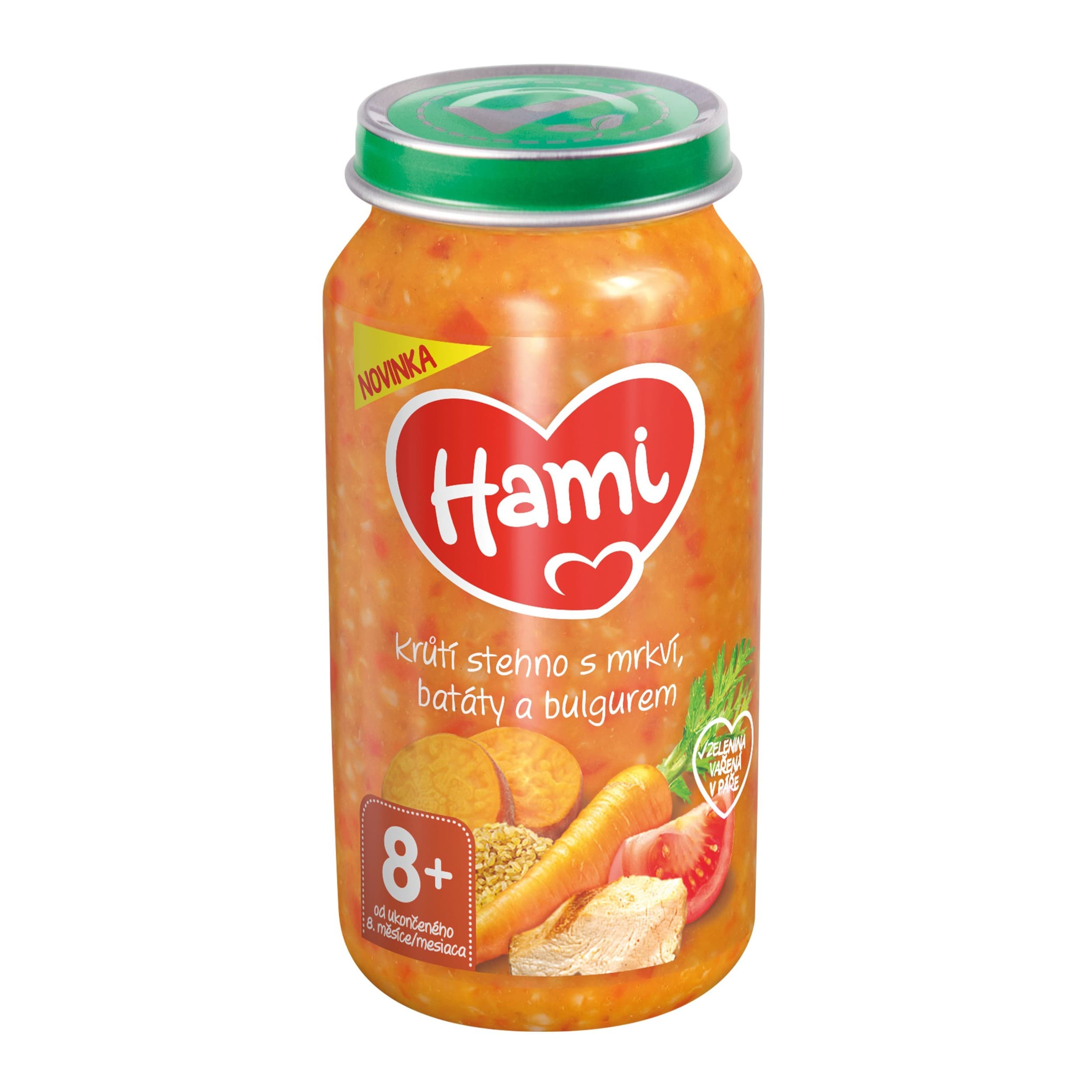 Hami Masozeleninový příkrm Krůtí stehno s mrkví, batáty a bulgurem 8+, 250 g