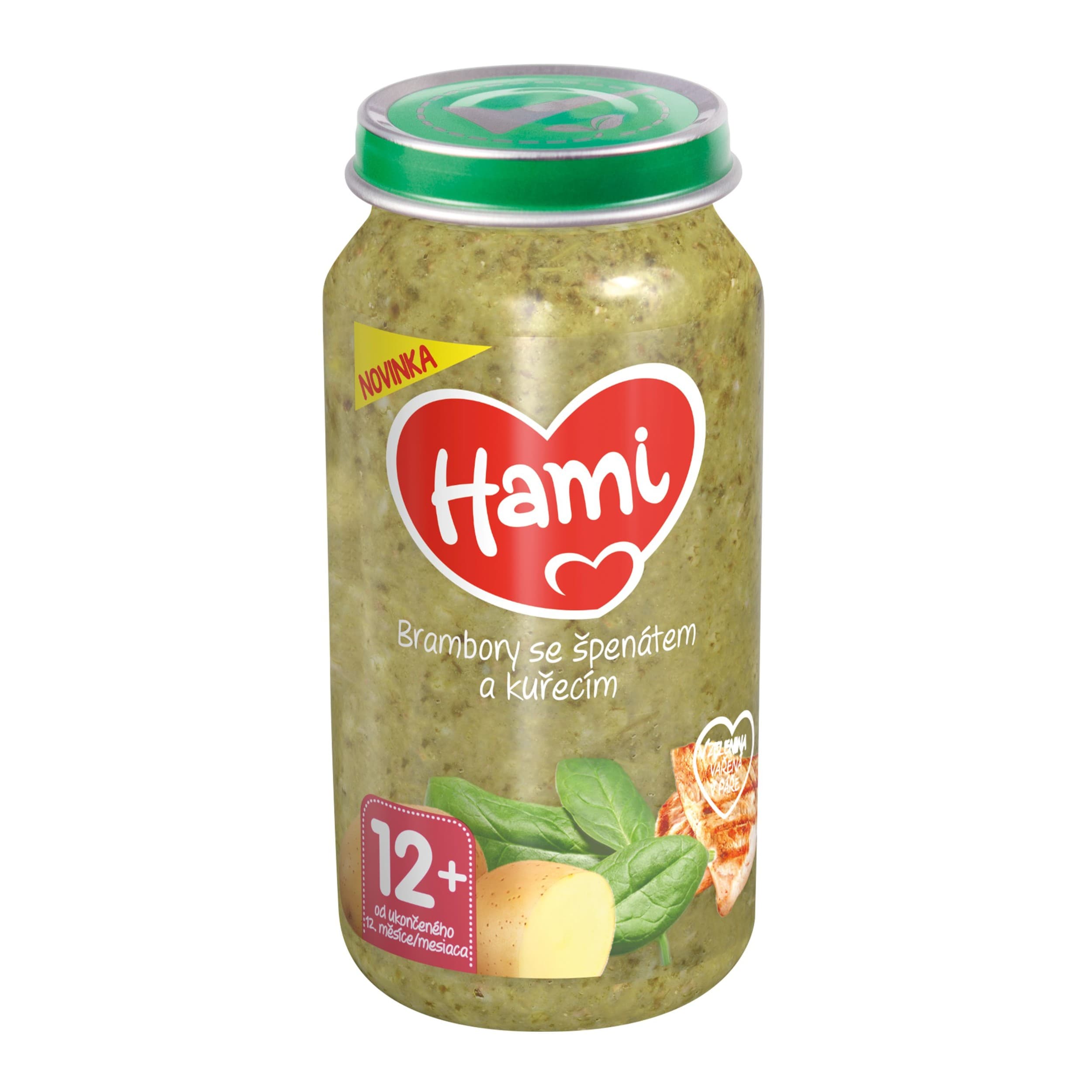 Hami Masozeleninový příkrm Brambory se špenátem a kuřecím 12+, 250 g