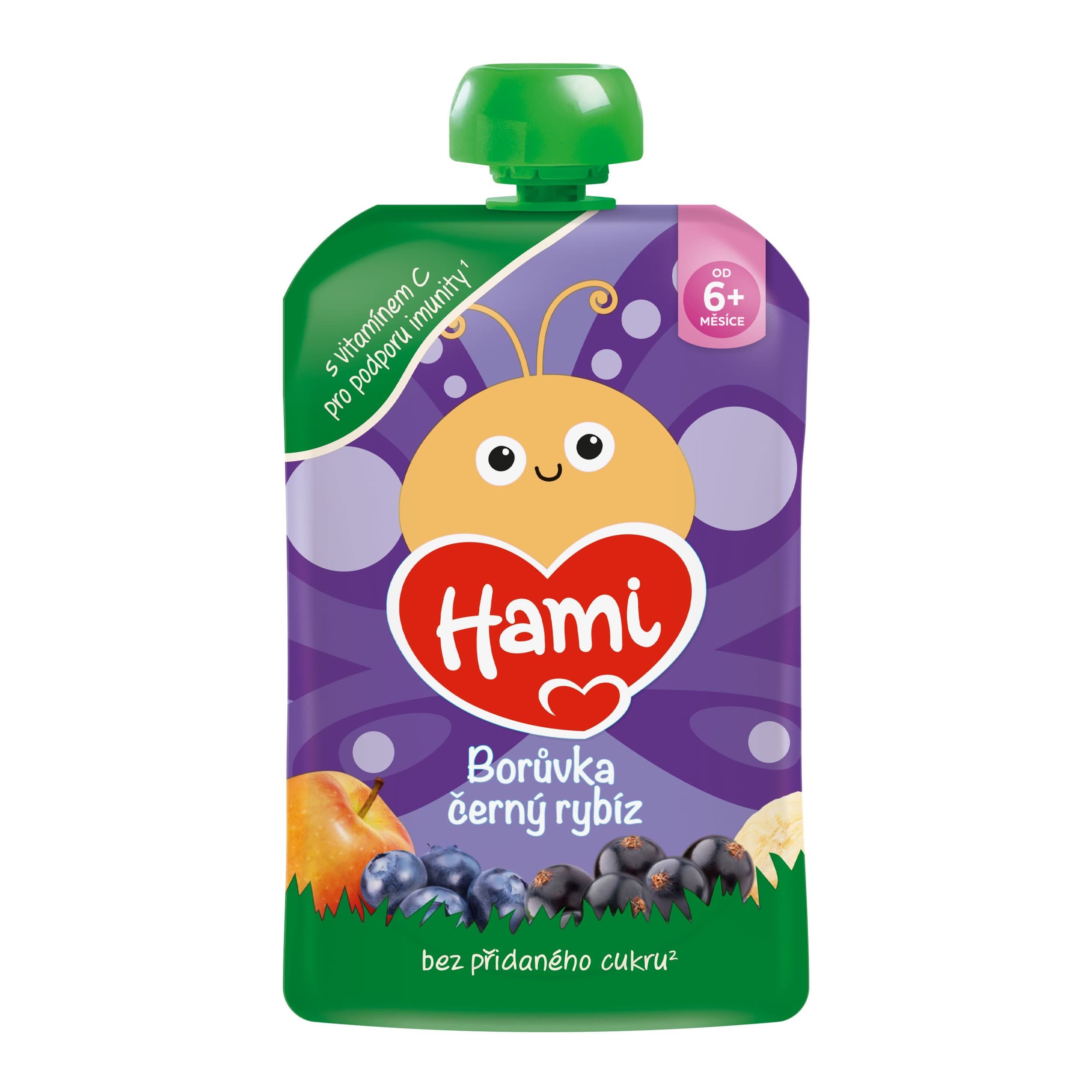 Hami Příkrm Jablko, banán, černý rybíz, borůvky 100g