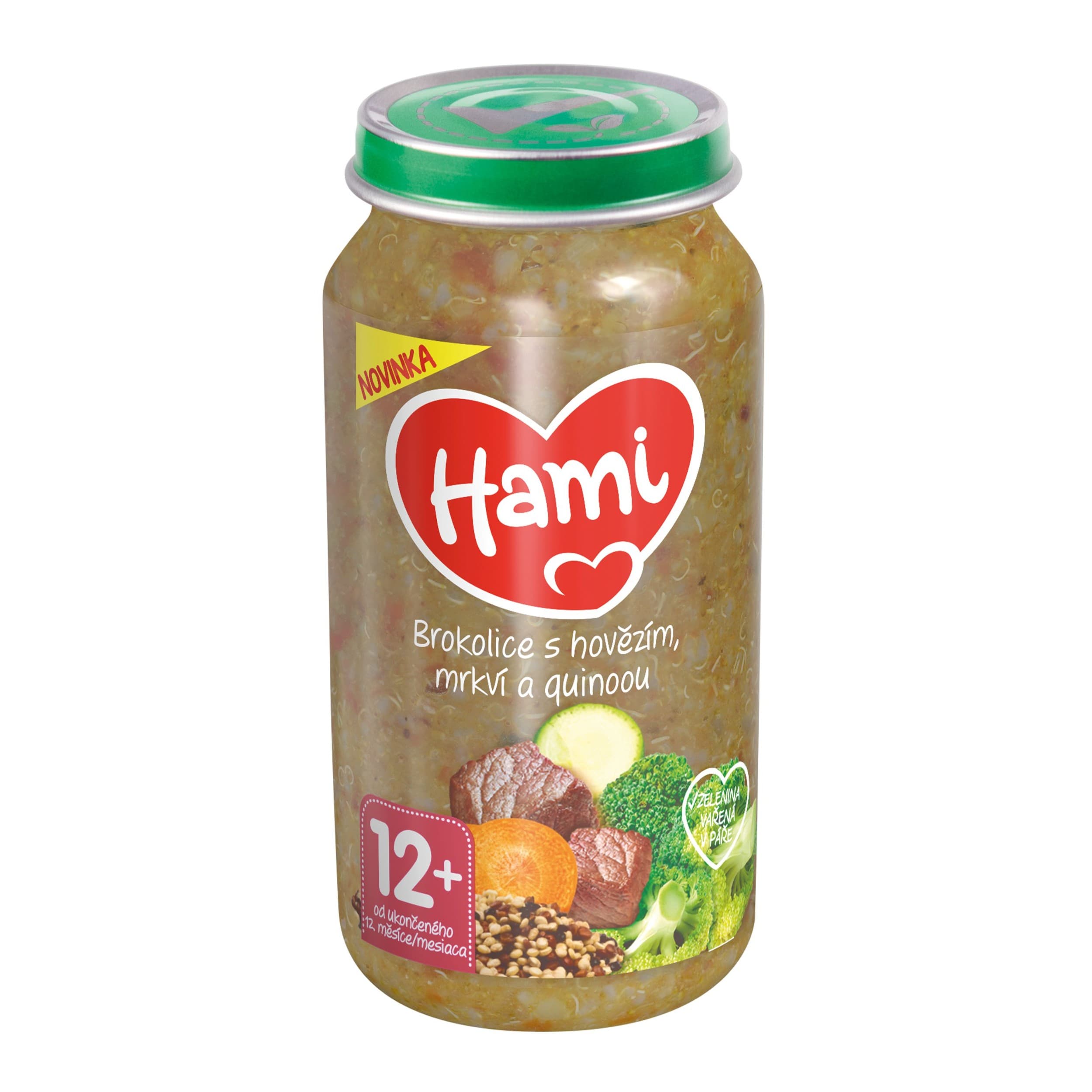Hami Masozeleninový příkrm Brokolice s hovězím, mrkví a quinoou 12+, 250 g