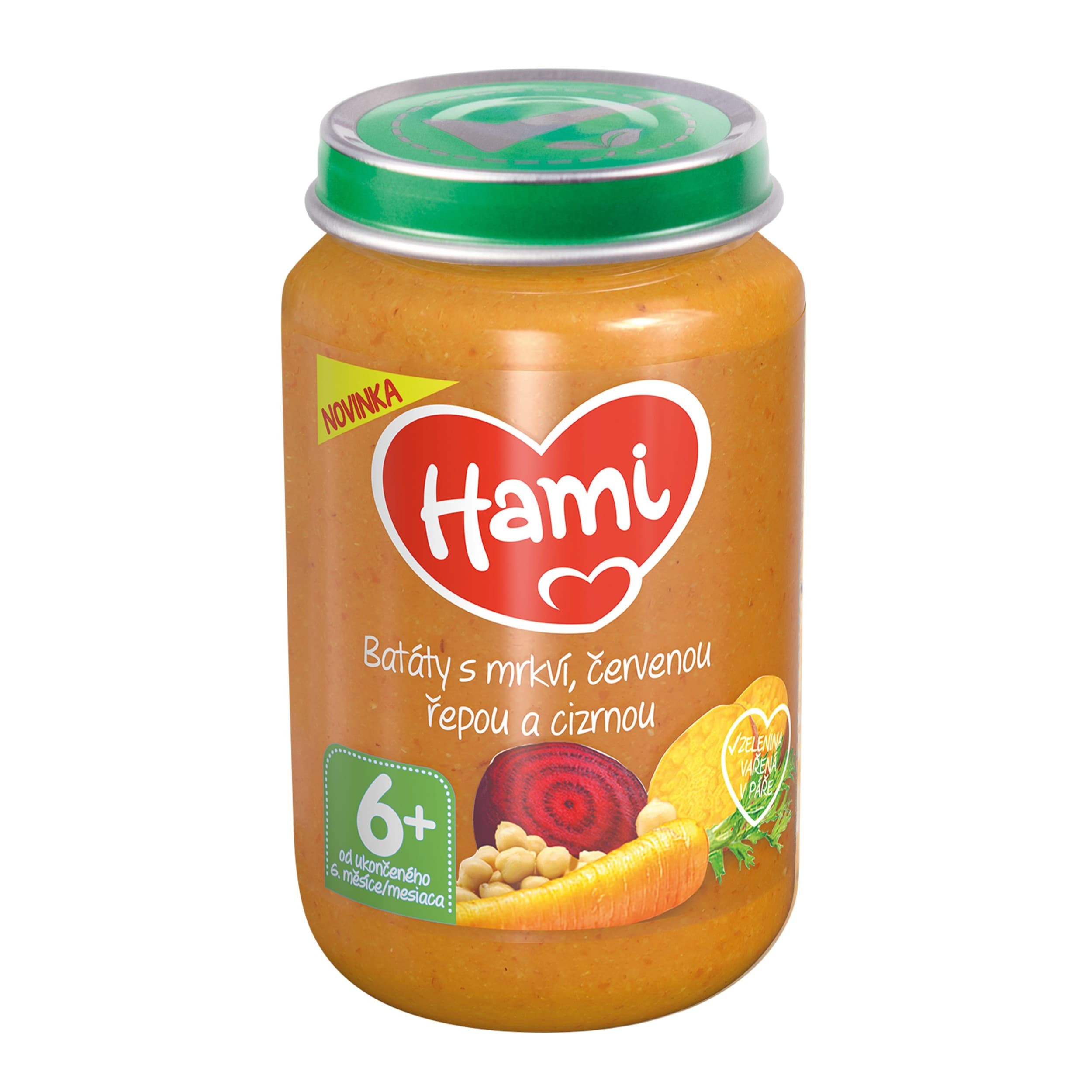 Hami Zeleninový příkrm Batáty s mrkví, červenou řepou a cizrnou 6+, 200 g
