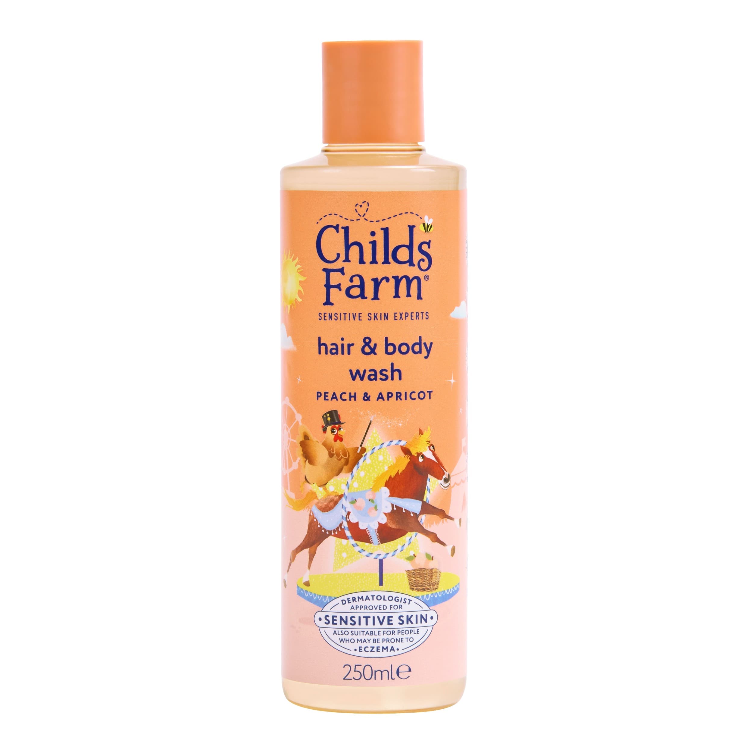 Childs Farm Mycí emulze na vlasy a tělo broskev a meruňka 250 ml