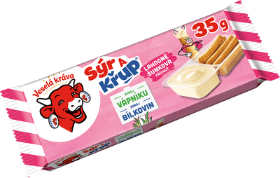 Veselá Kráva Sýr a Křup s šunkovou příchutí 35g snack