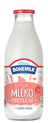 Bohemilk Opočenské čerstvé mléko plnotučné ve skle 3,5%