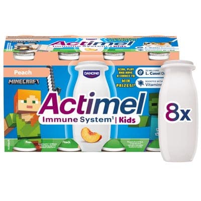 Actimel Kids Probiotický jogurtový nápoj s vitamíny broskev 8x 100 g