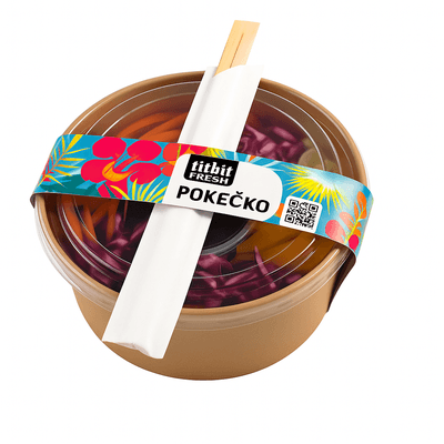 Titbit Poké Tofu, mango, granát, chilli sauce, nudle