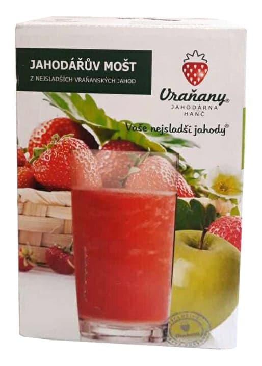Jahodárna Vraňany Jahodářův mošt 100% jablko-jahoda