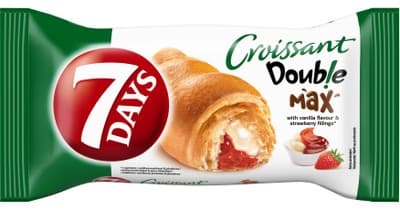7 Days Double Croissant s náplní s vanilkovou příchutí a jahodovou náplní