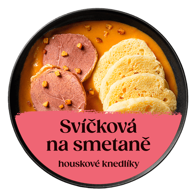 Cibule Bistro Svíčková na smetaně s houskovými knedlíky