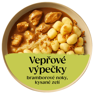 Cibule Bistro Vepřové výpečky s kysaným zelím a bramborovými noky