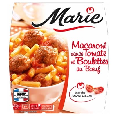 Marie Macaroni v tomatové omáčce s kuličkami z hovězího masa